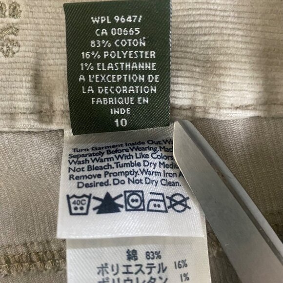 Eddie Bauer Womens Beige Corduroy Pants Size 10 Wide Leg Med Rise - Picture 5 of 11